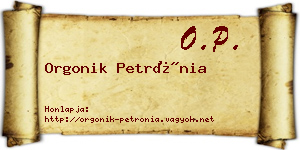 Orgonik Petrónia névjegykártya